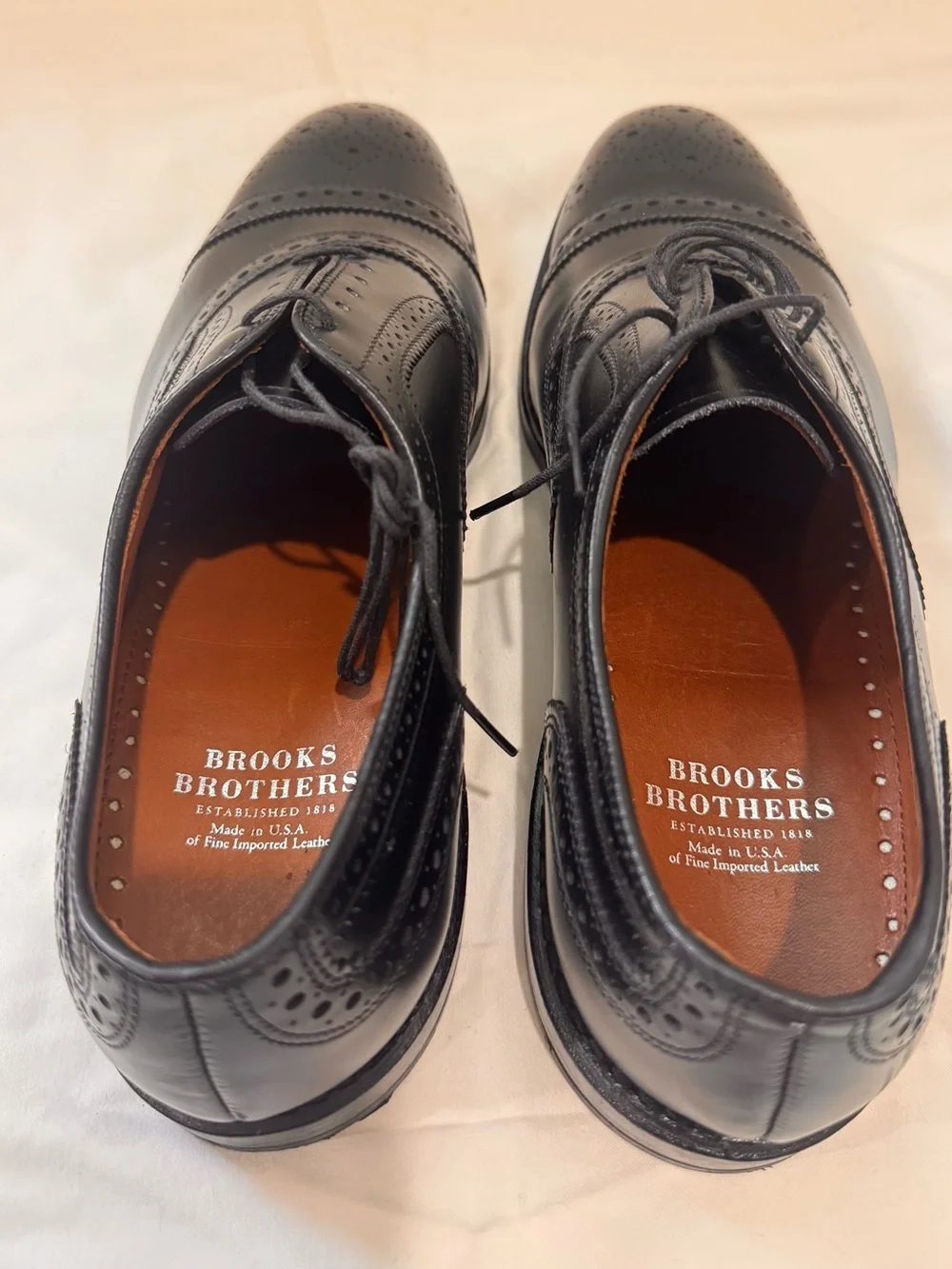 Brooks Brothers Medallion Cap-Toe Oxford dress shoes US9 black